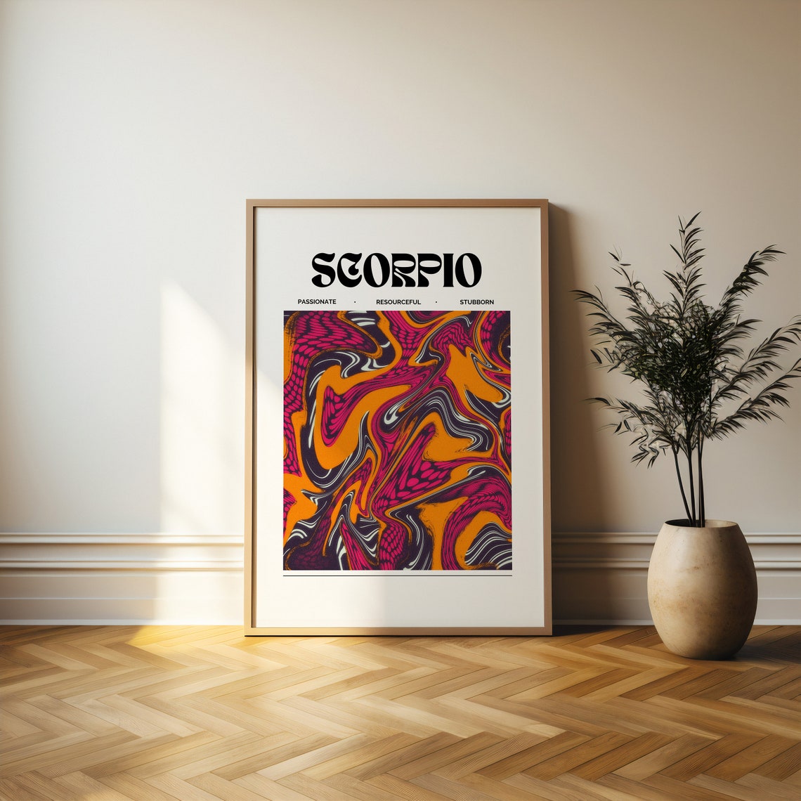 Scorpio Zodiac Sign Pink Aura Marble Gradient Astrology Poster - Image 4