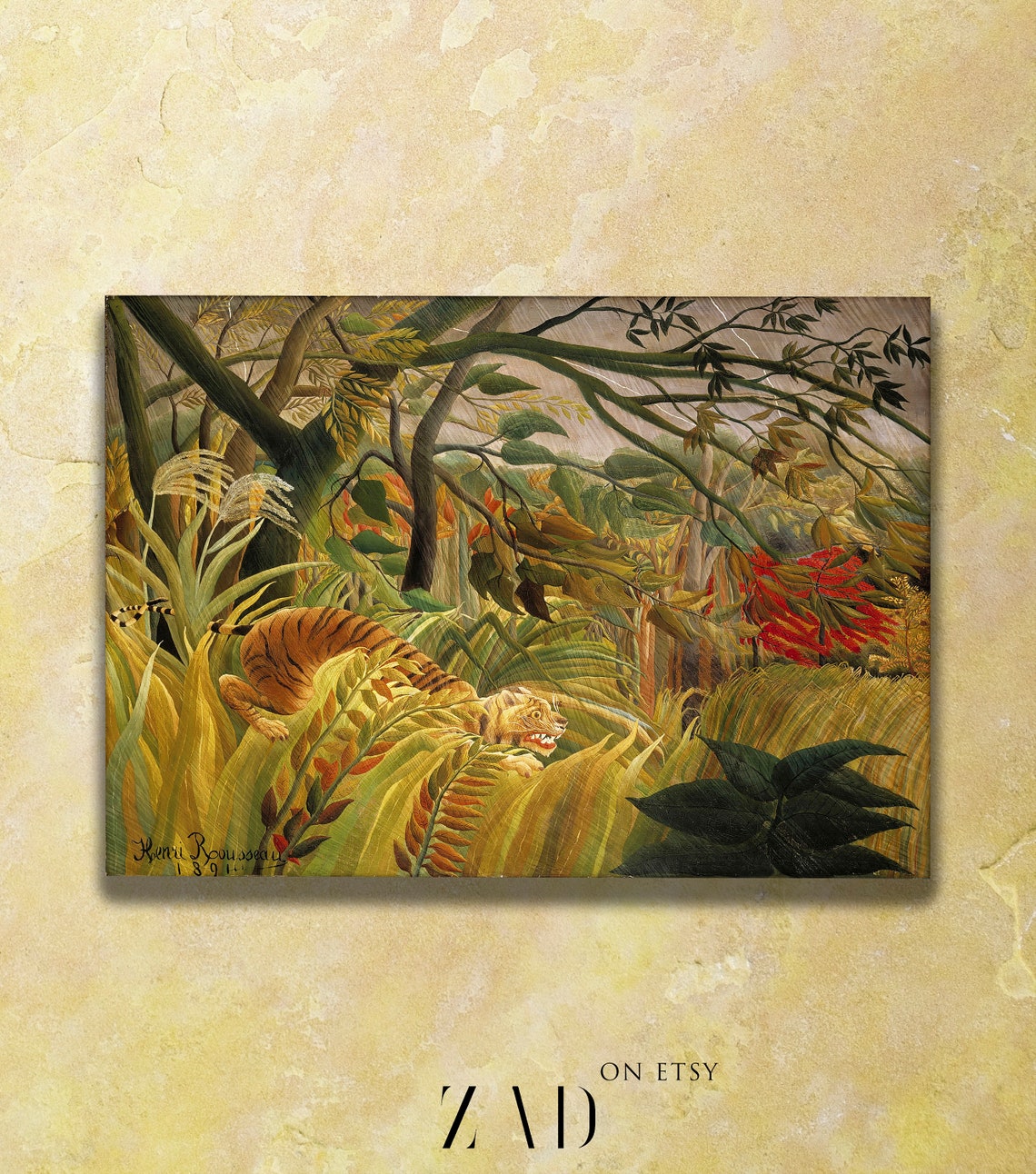 Henri Rousseau Tiger In A Tropical Storm 1891 Jungle Art Poster