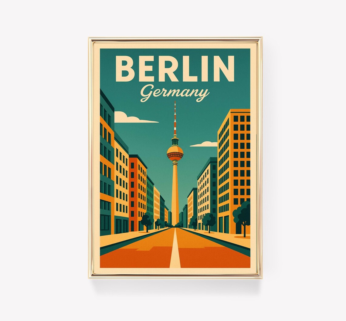 Berlin Vintage Travel Poster, Germany Wall Art Print
