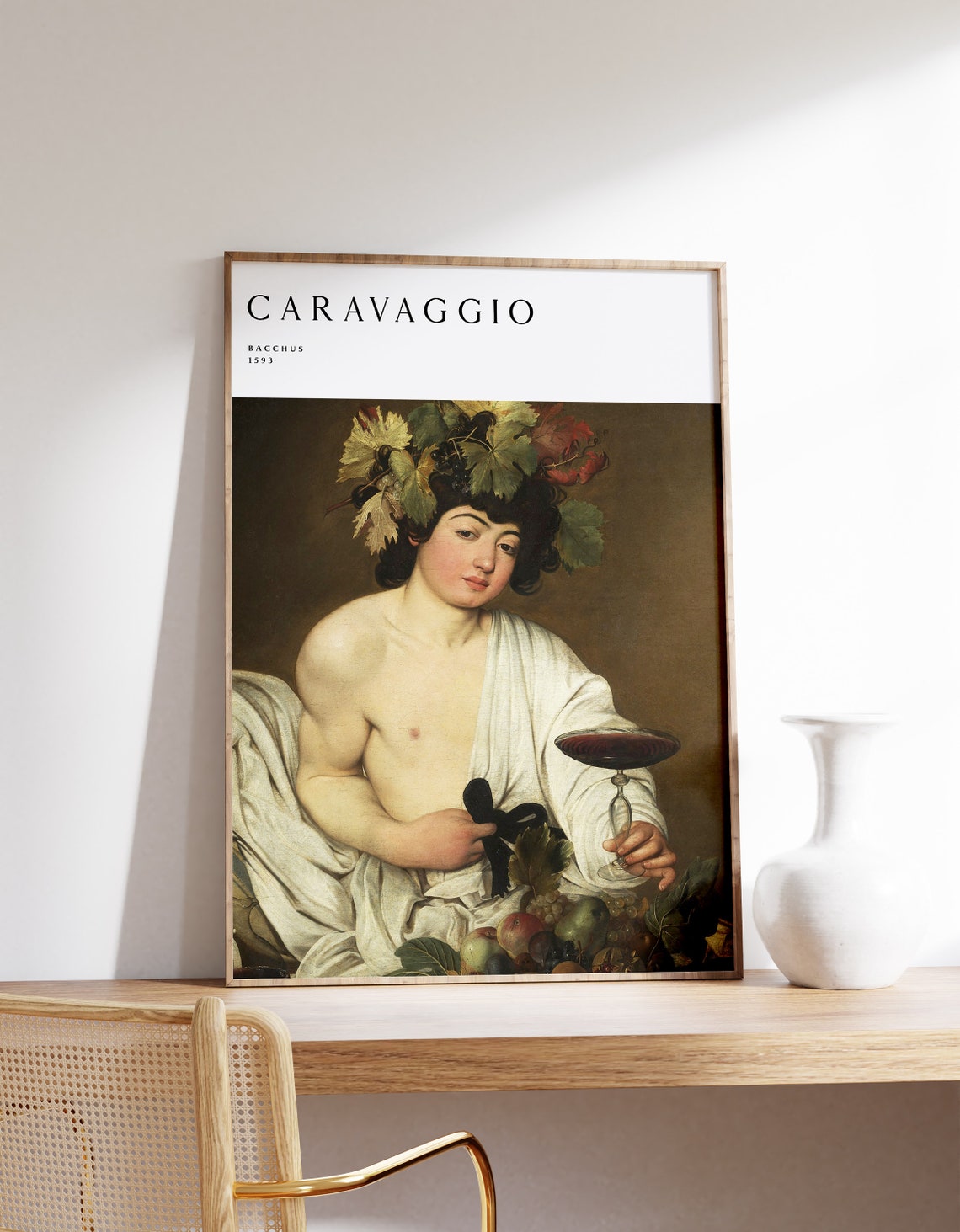 Caravaggio Bacchus 1593 Museum Exhibition Style Baroque Art Poster