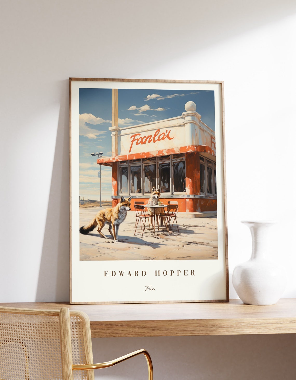 Edward Hopper Fox Diner American Realism Exhibition Poster Art