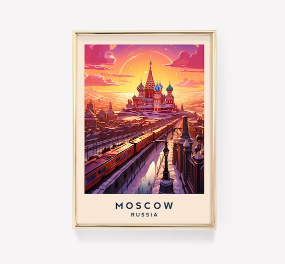 Moscow Travel Poster, Russia Decor Print