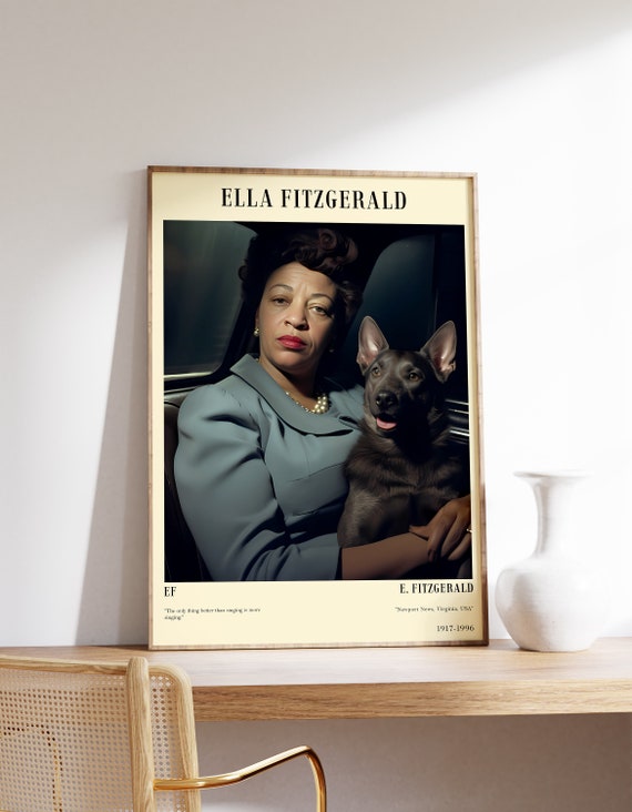 Ella Fitzgerald Poster Musical Print Jazz Portrait Decor Art Home