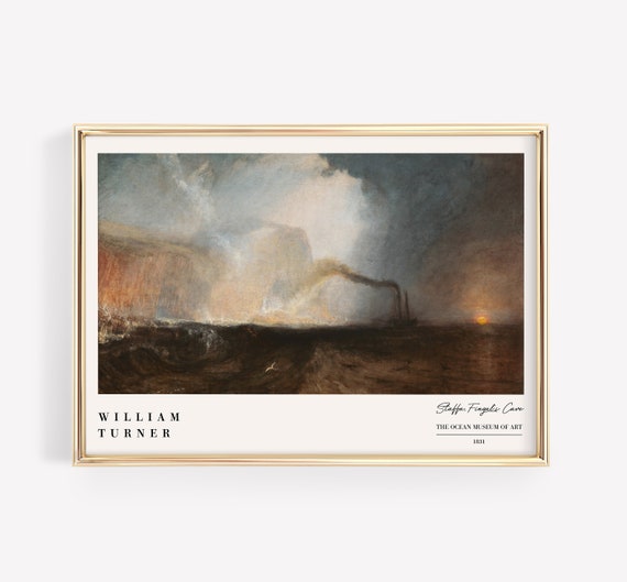 William Turner Staffa Fingals Cave 1831 Wall Art Home Decor Gift Poster Print Vintage Cloudy Sky Painting Antique Landscape