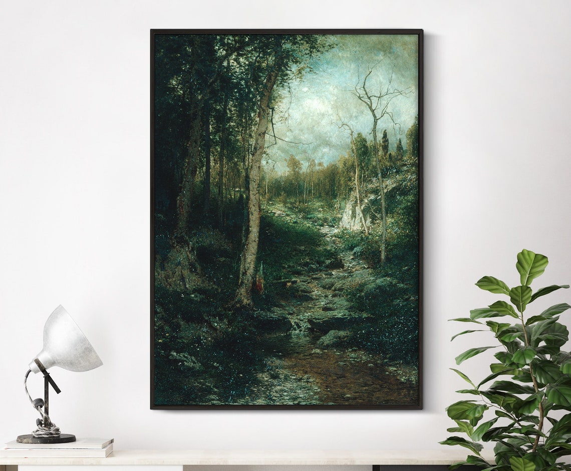 Alexander H Wyant An Old Clearing 1881 Forest Stream Landscape Poster