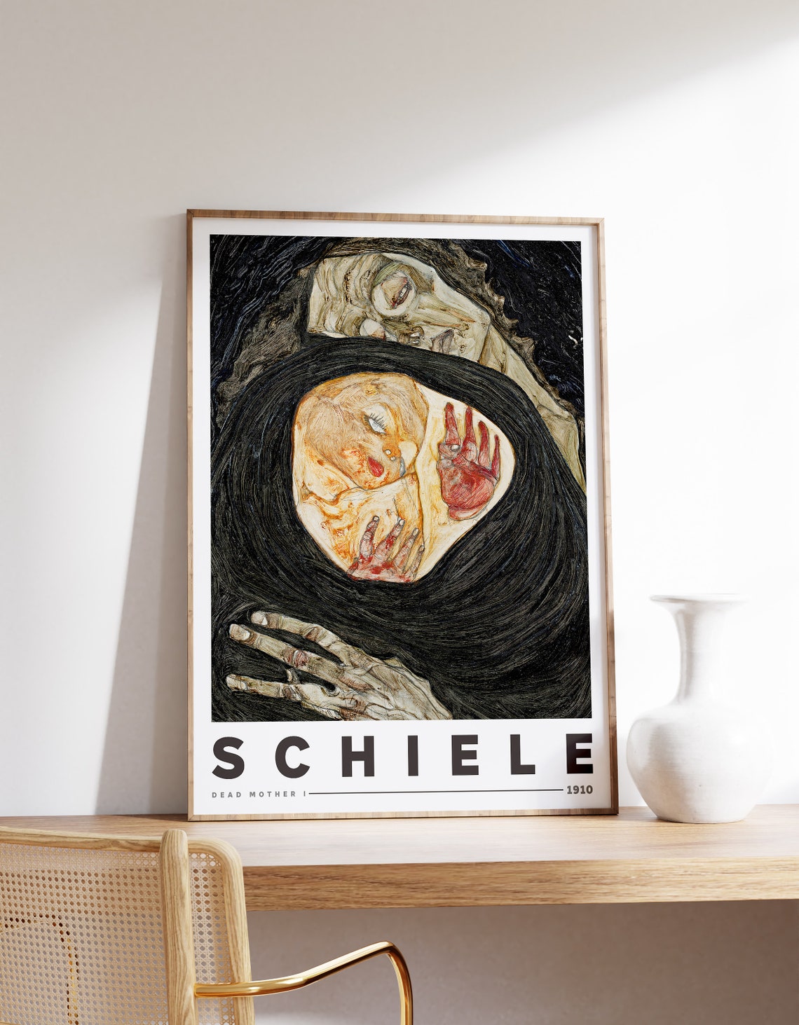 Egon Schiele Art Print Dead Mother I 1910 Gothic Maximalist Wall Eclectic Decor Quirky Altered Poster