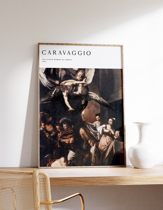Caravaggio Seven Works of Mercy 1607 Classic Baroque Exhibition Poster