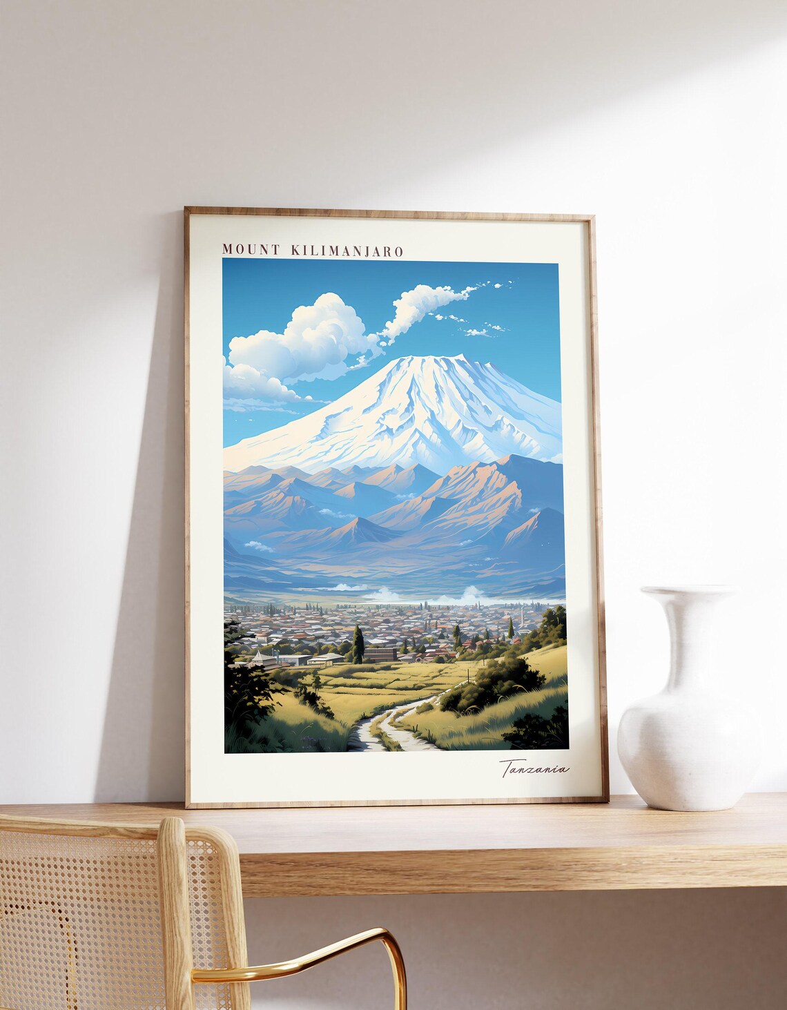 Mount Kilimanjaro Travel Poster, Tanzania Decor