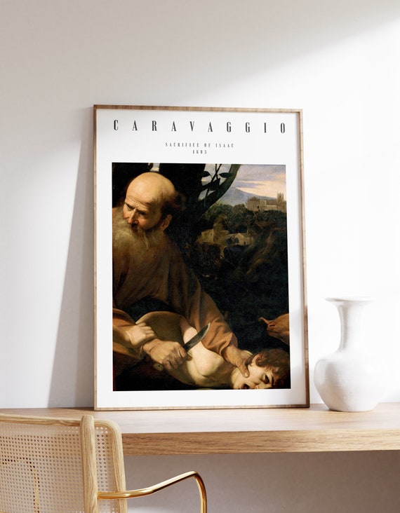Dark Academia Art Caravaggio Painting Sacrifice Of Isaac Baroque Wall