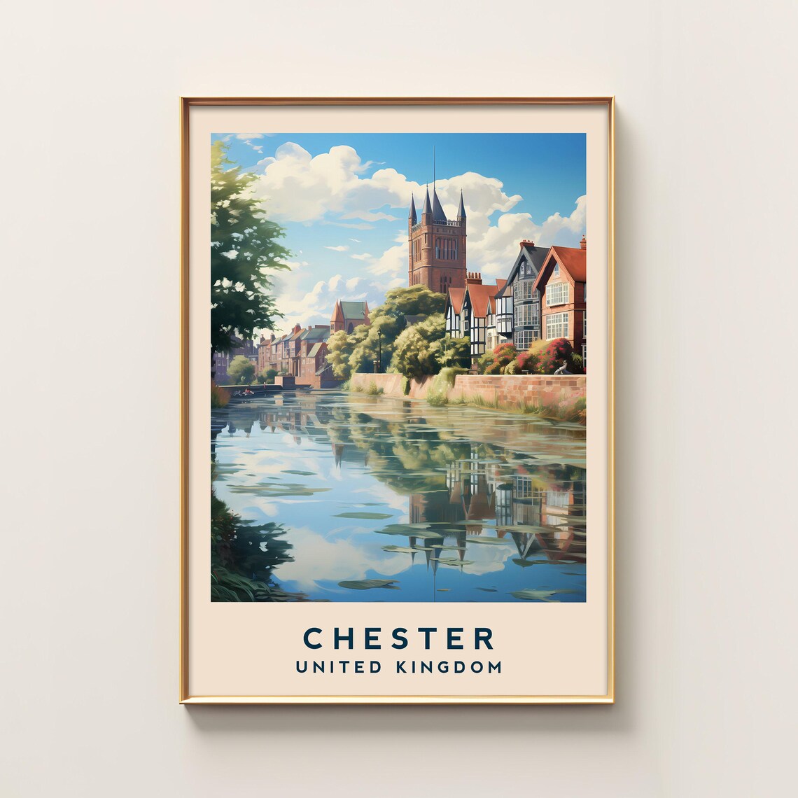 Chester Vintage Travel Poster, United Kingdom