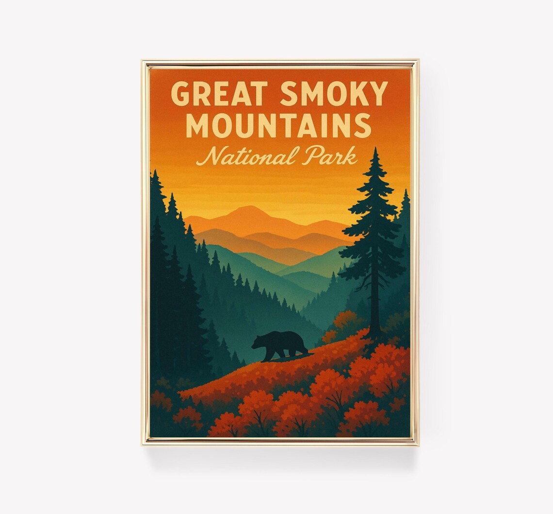 Great Smoky Mountains Vintage Travel Poster