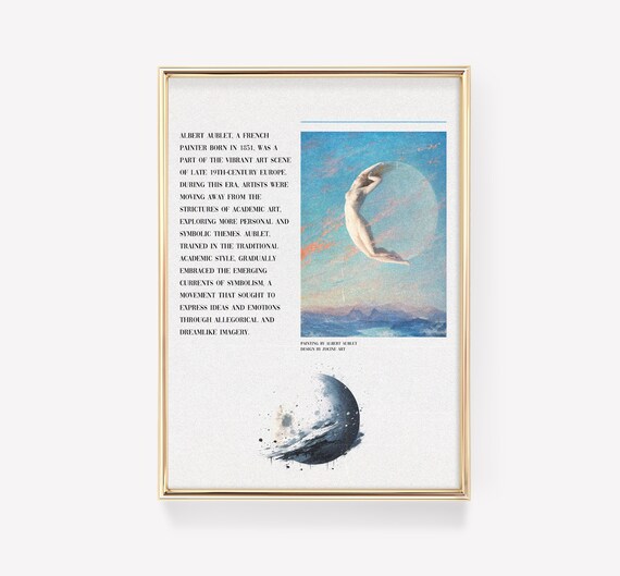 Albert Aublet Selene 1880 Woman And Moon Art Print Hippie Boho Decor Goddess Gift For Her Fantasy Wall