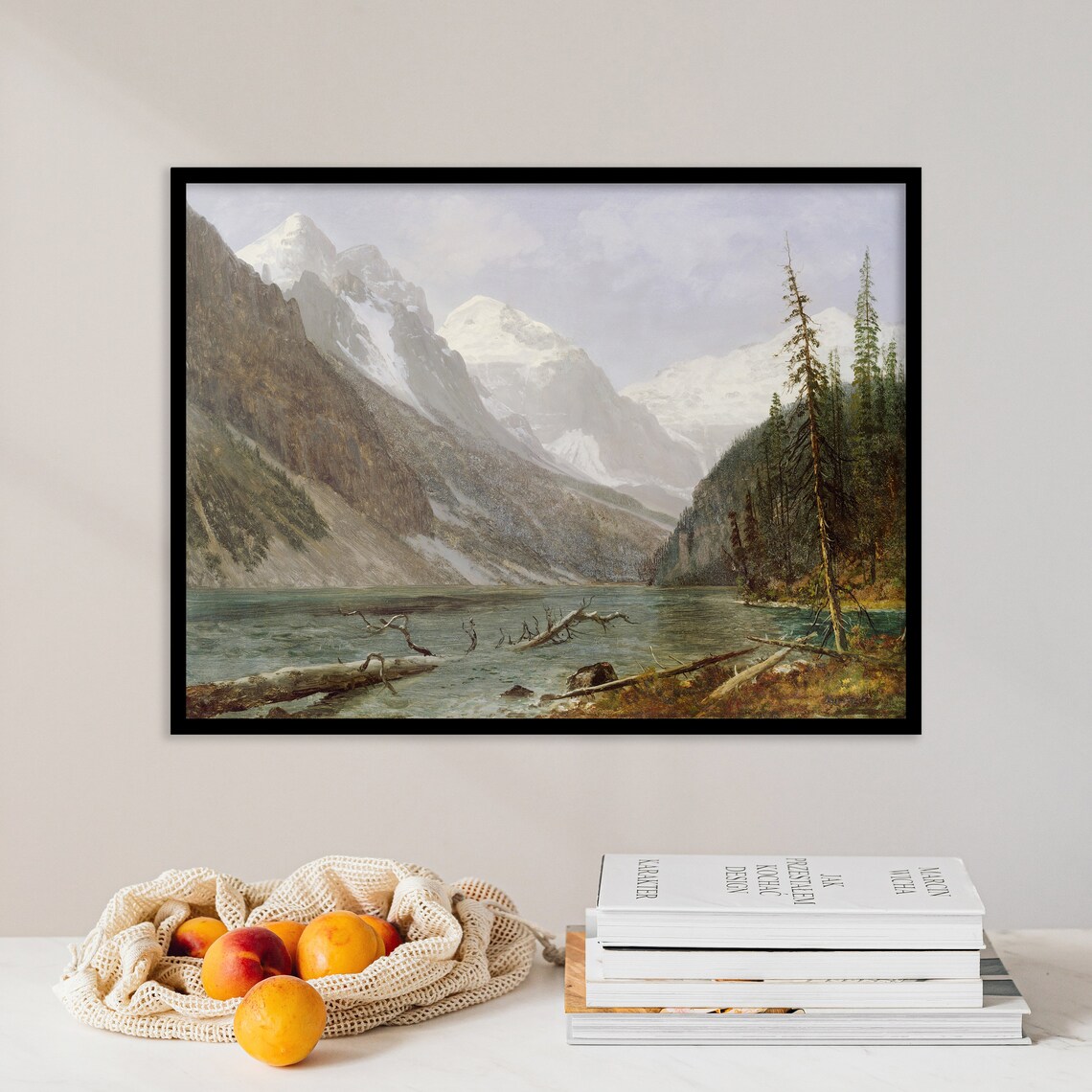 Albert Bierstadt Canadian Rockies 1889 Alpine Lake Mountain Poster