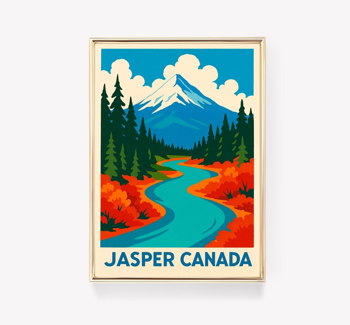 Vintage Jasper Canada Travel Poster Print