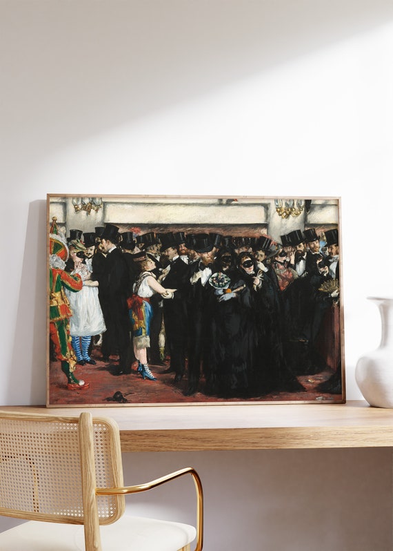 Edouard Manet Masked Ball At The Opera 1873 Vintage Painting Impressionist Print Artist Gift Canvas Poster Wall Art Home Decor