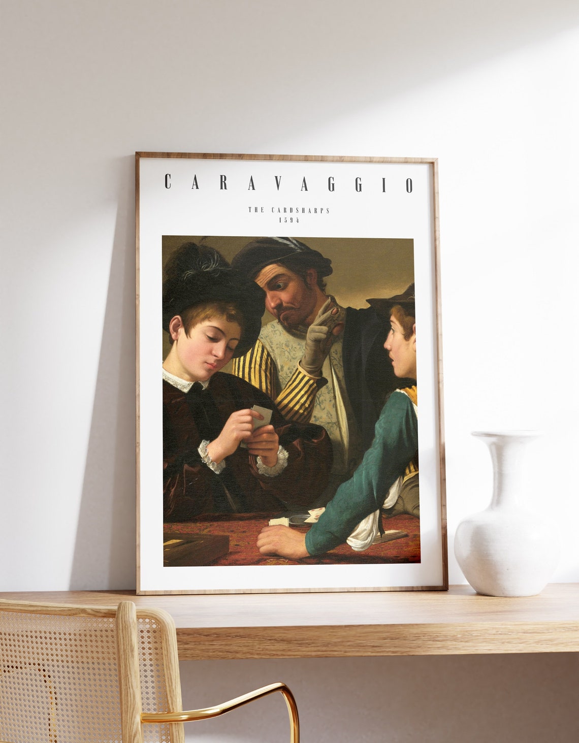 Dark Academia Art Caravaggio Painting The Cardsharps Baroque Wall