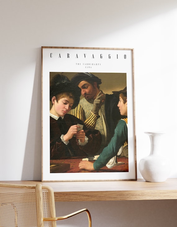Dark Academia Art Caravaggio Painting The Cardsharps Baroque Wall