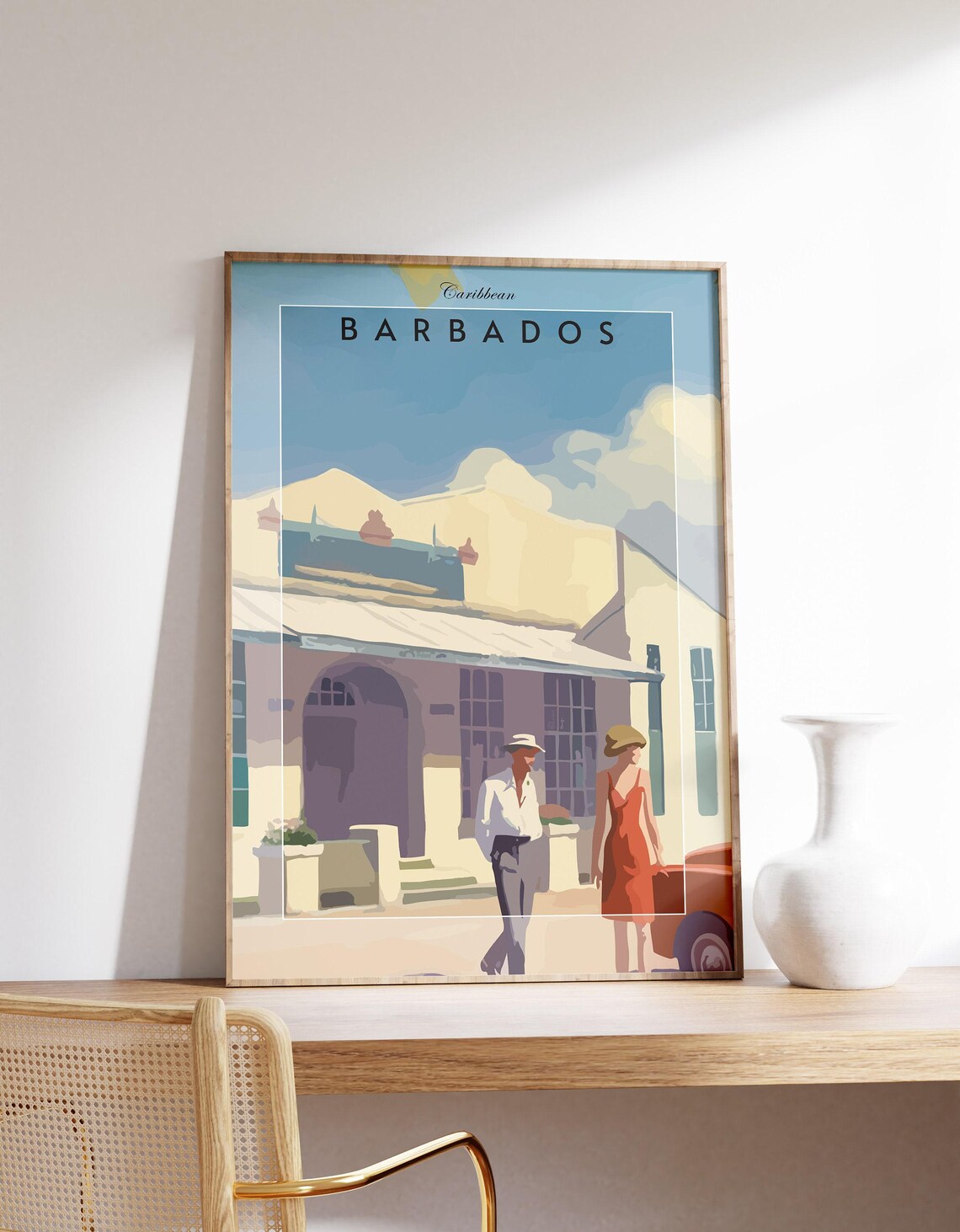 Barbados Travel Poster, Caribbean Artwork