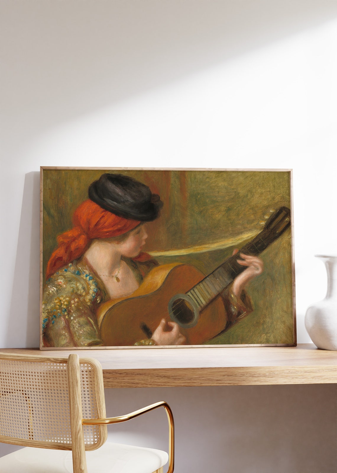 Auguste Renoir Young Spanish Woman with Guitar 1898 Portrait Poster