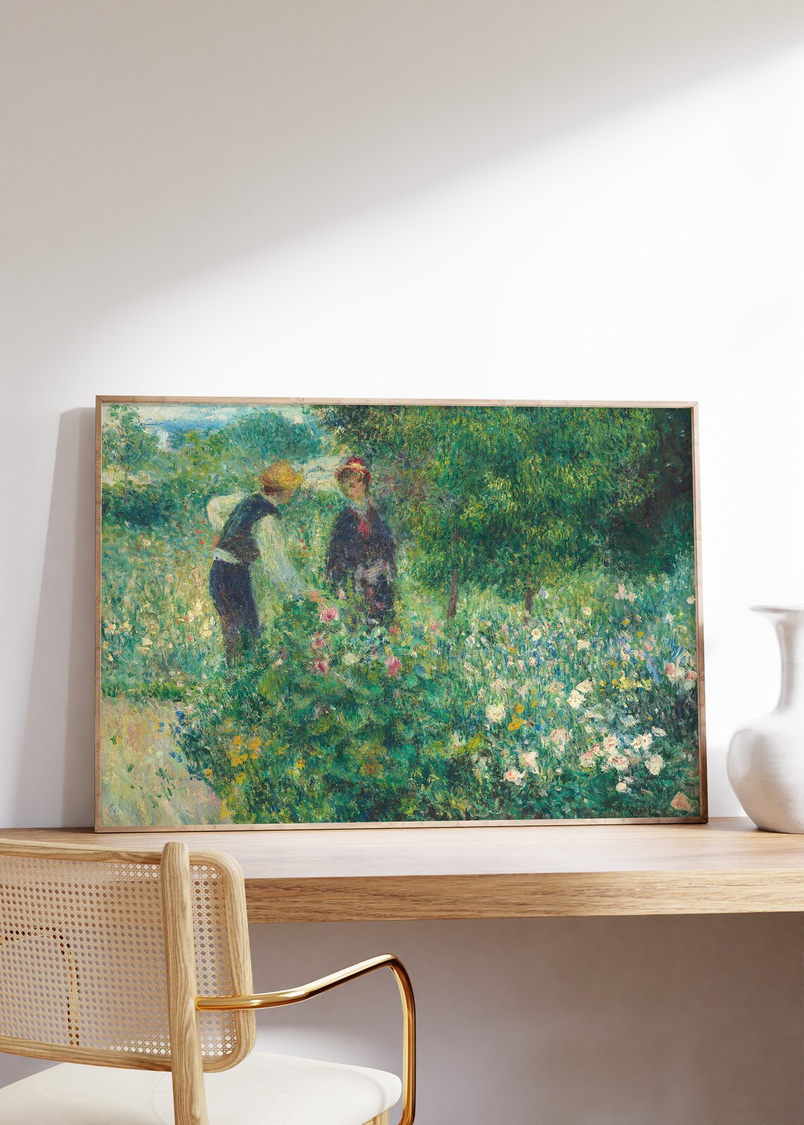 Auguste Renoir Picking Flowers, Vintage Poster
