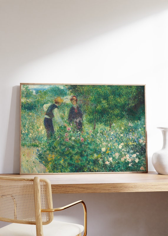 Auguste Renoir Picking Flowers, Vintage Poster