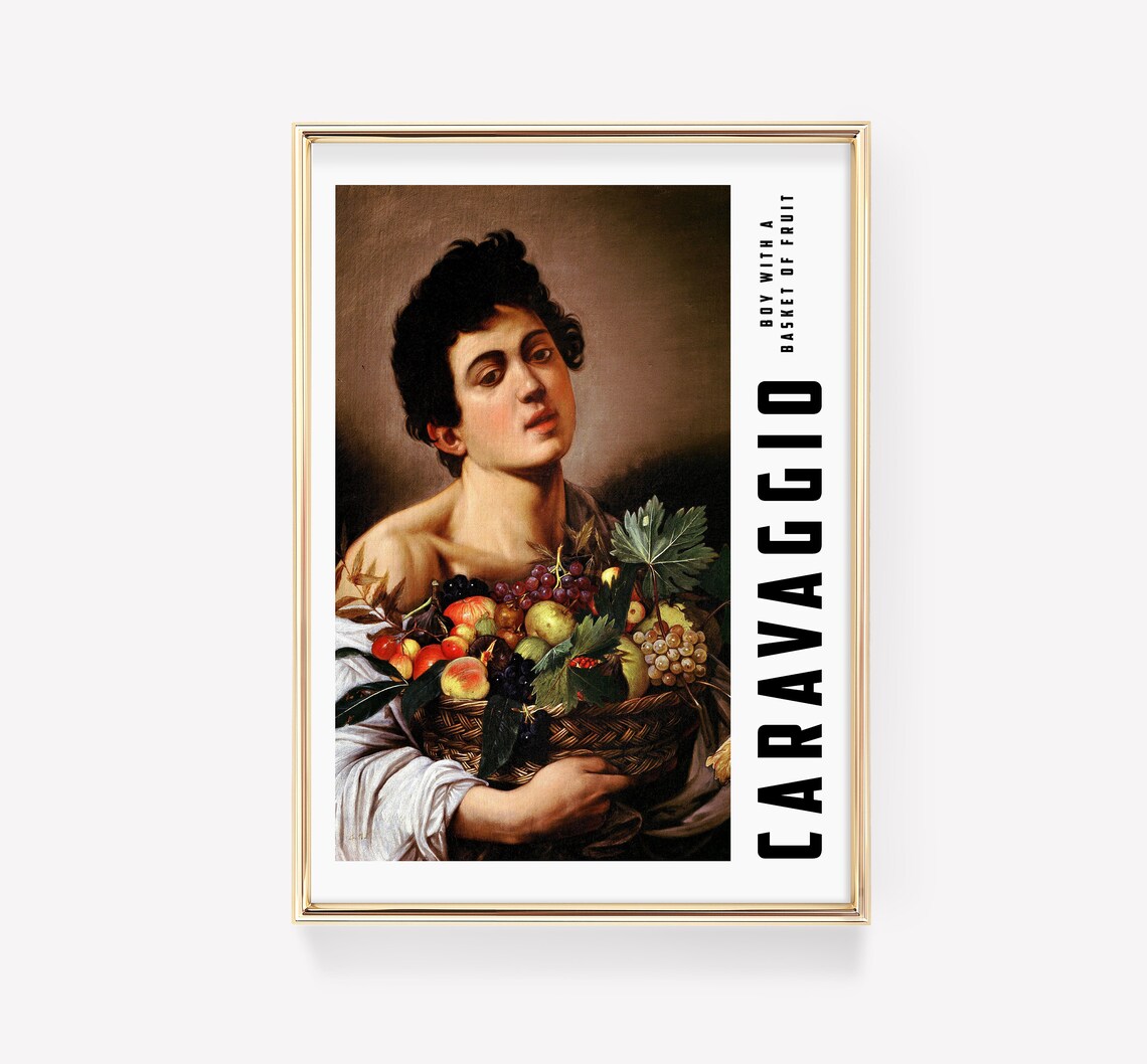 Caravaggio Boy with a Basket of Fruit Modern Exhibition Art Poster