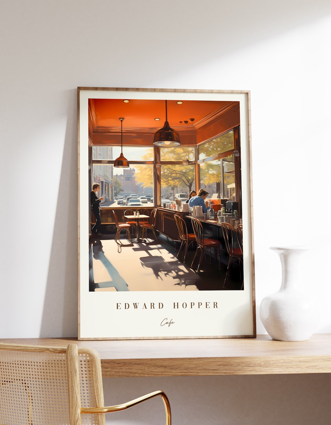 Edward Hopper Vintage Cafe Art Print, Modern Decor