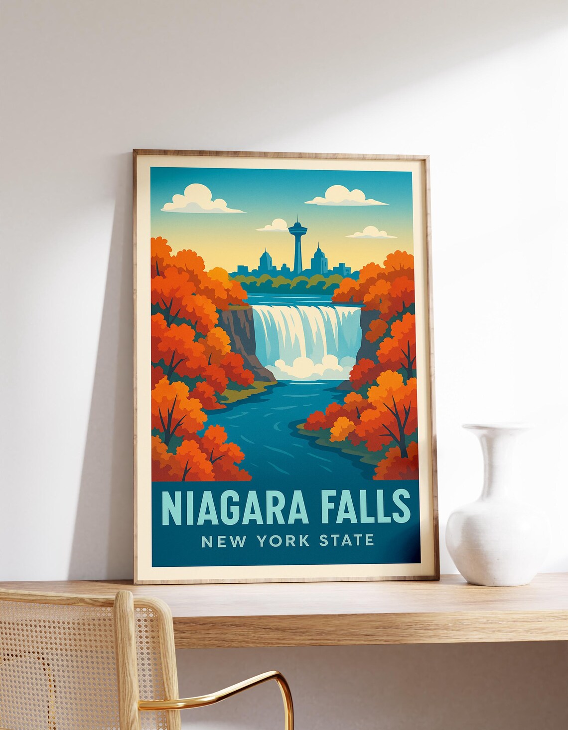 Niagara Falls Poster, New York State Nature Travel Gift