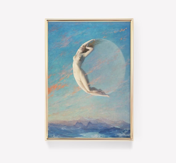 Albert Aublet Selene, Boho Goddess Art Print