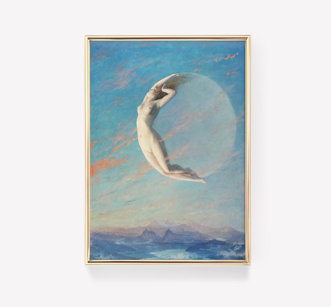 Albert Aublet Selene, Boho Goddess Art Print