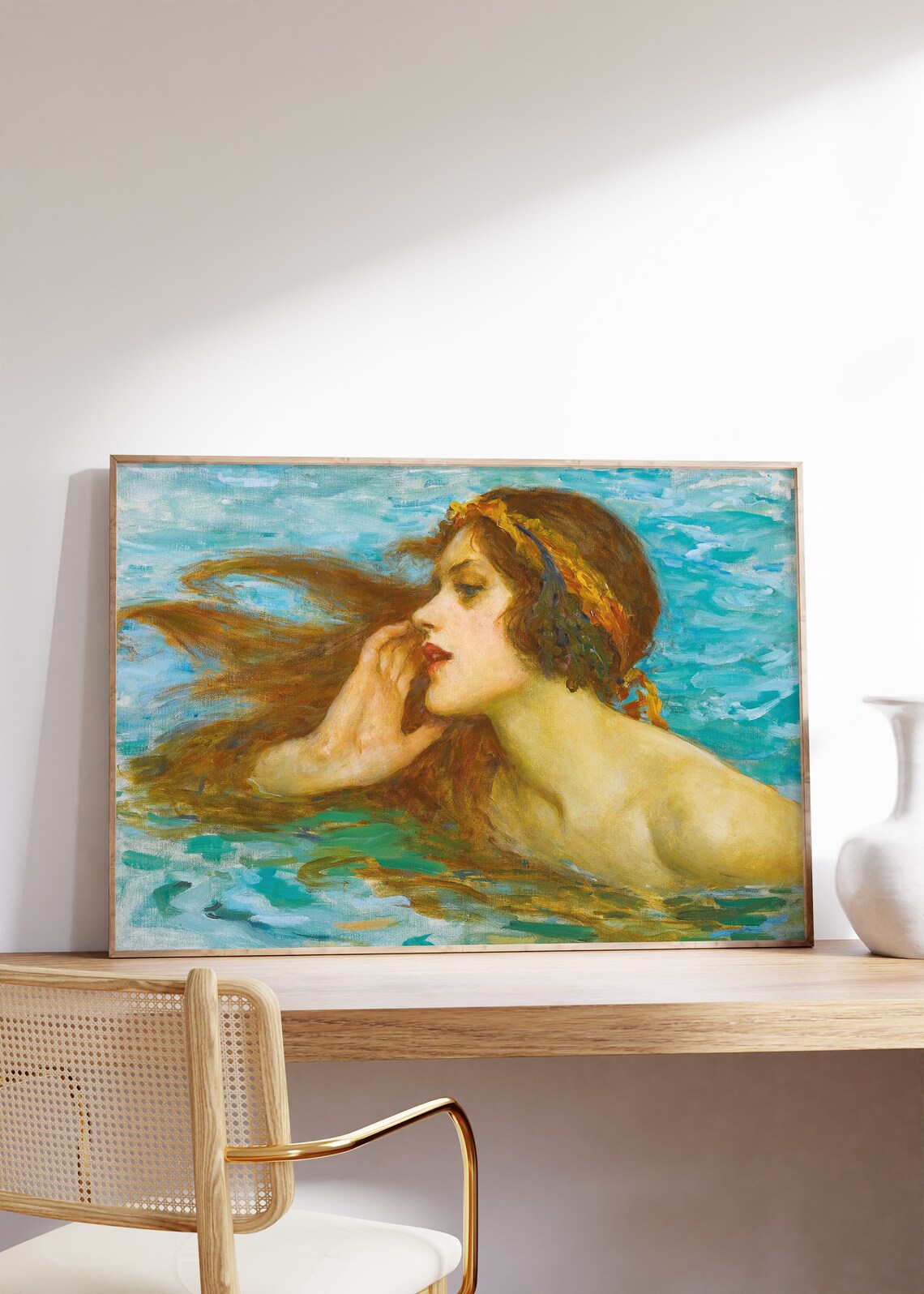 William Henry Margetson Sea Maiden Vintage Art Print