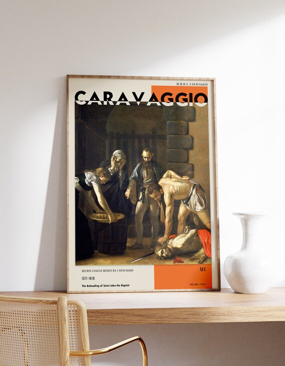 Caravaggio The Beheading Of Saint John Baroque Exhibition Poster Art
