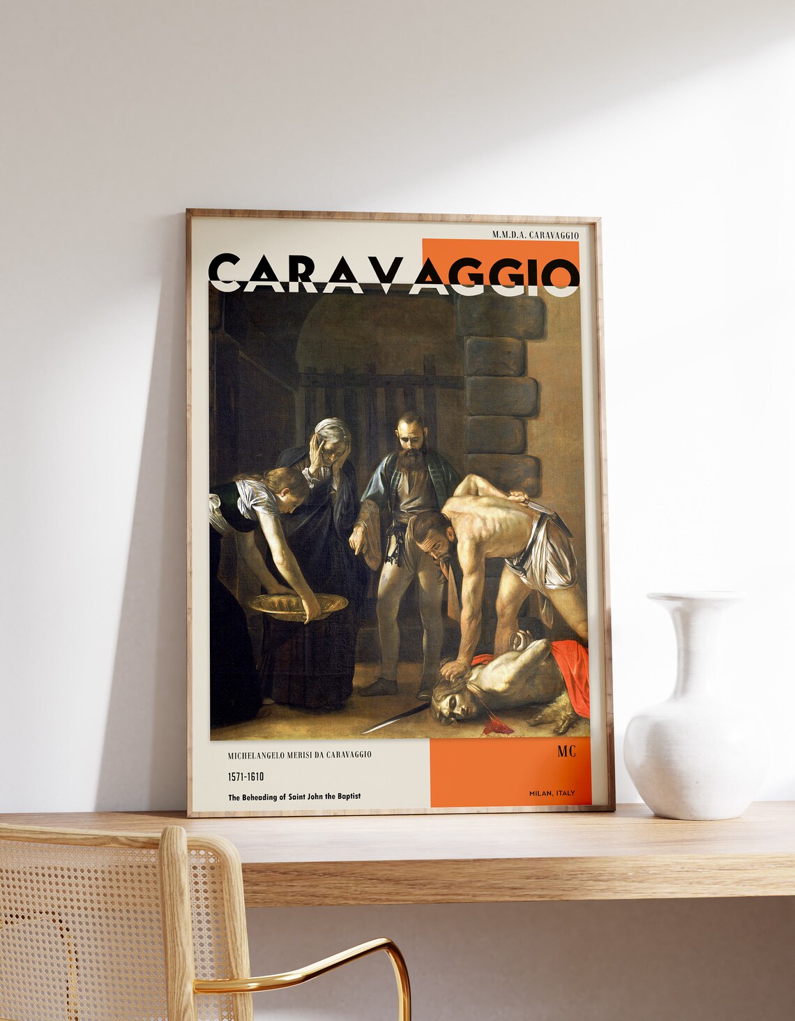 Caravaggio The Beheading Of Saint John Baroque Exhibition Poster Art