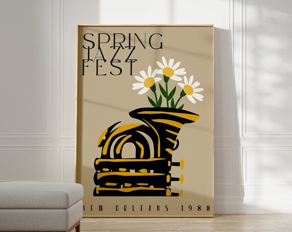 New Orleans Jazz Festival Retro Music Art Print