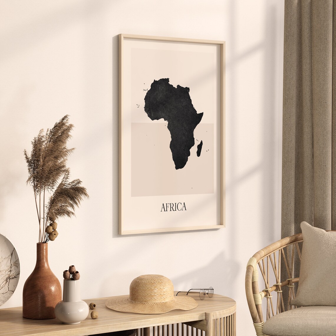 Africa Map Poster, Minimalist Boho Art Print - Image 3
