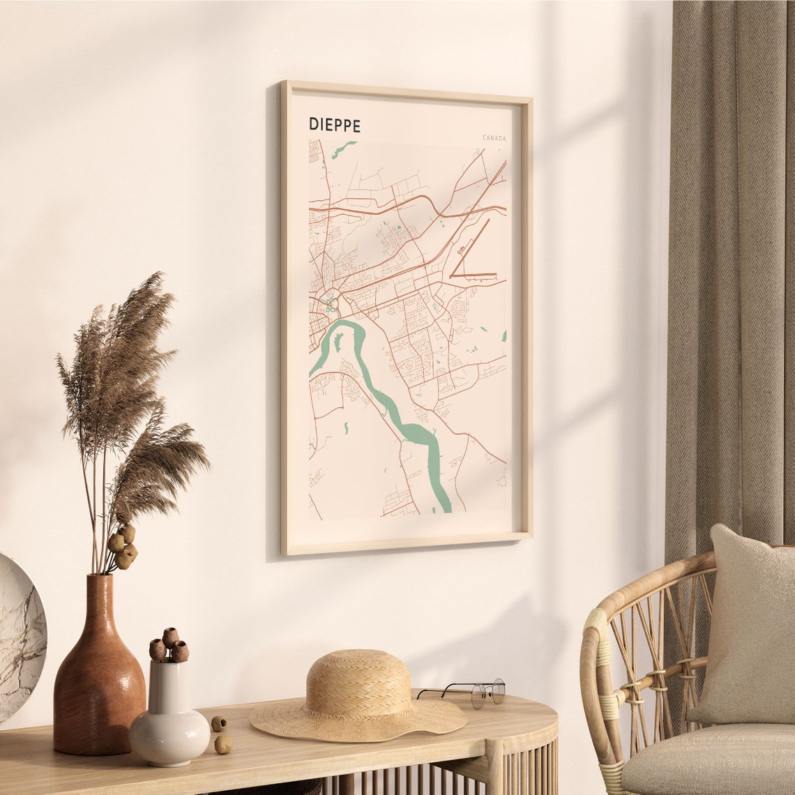 Dieppe New Brunswick Canada Modern Minimalist City Map Poster - Image 3