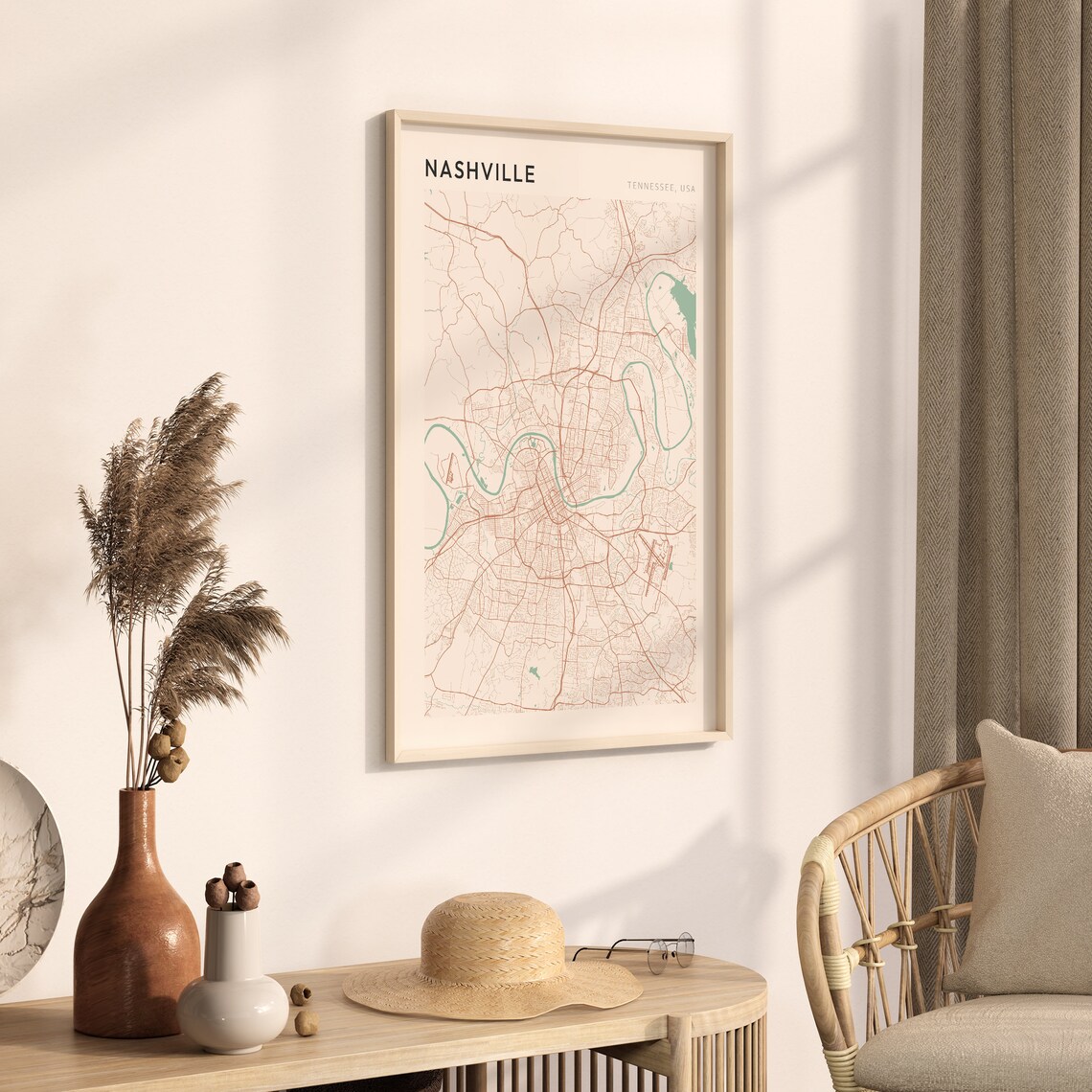 Nashville Tennessee Minimalist City Street Map Music Art Poster - Image 3