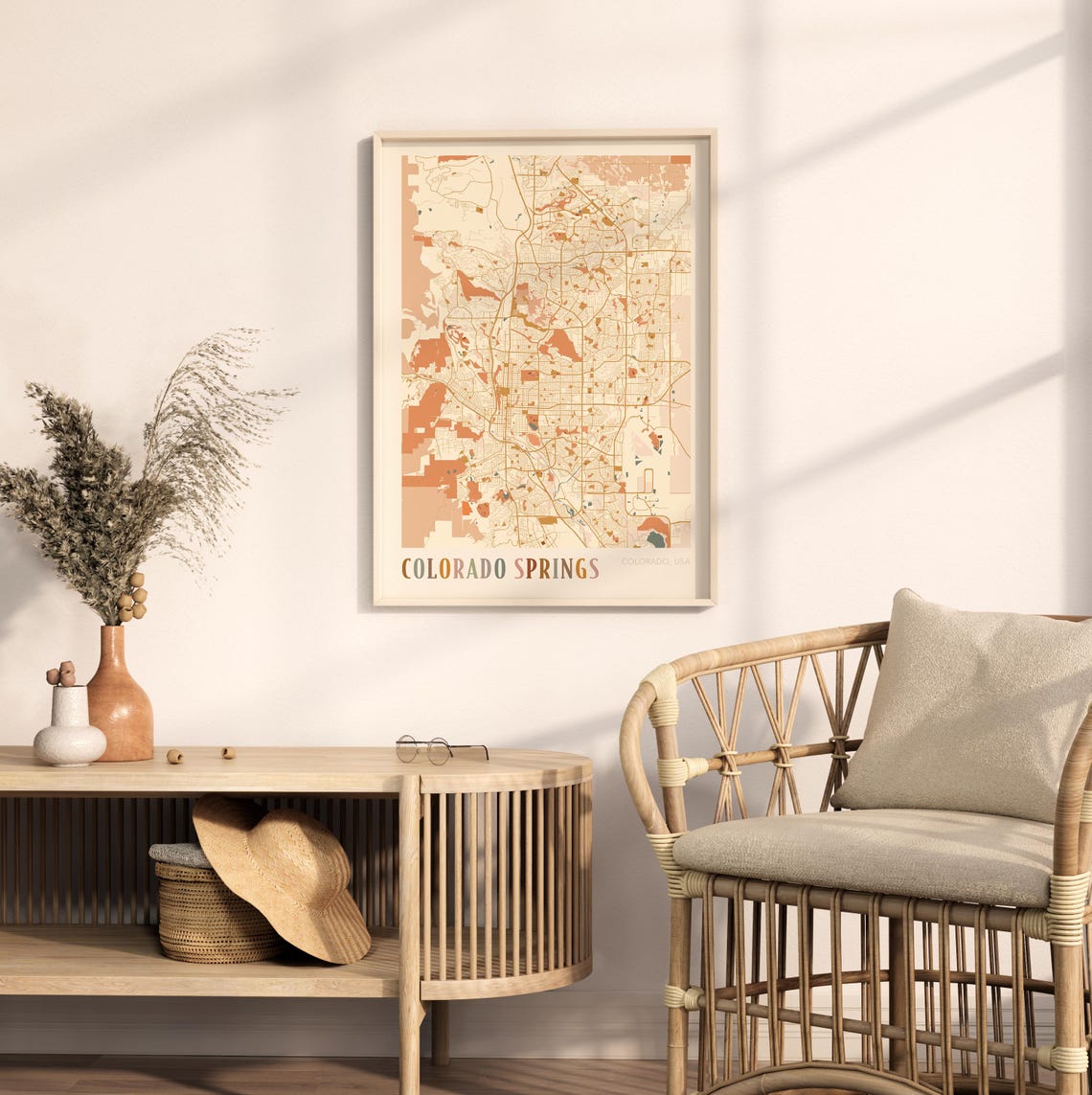 Colorado Springs Colorado Modern Block Style City Map Poster - Image 2