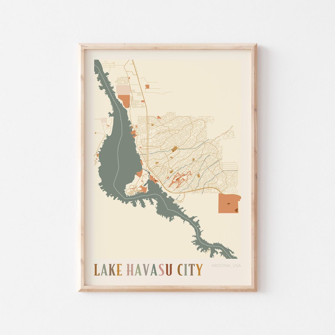 Lake Havasu City Map Poster Lake Havasu City Print Lake Havasu City Poster Lake Havasu City Wall Art Arizona Travel Gift Boho Wall Art