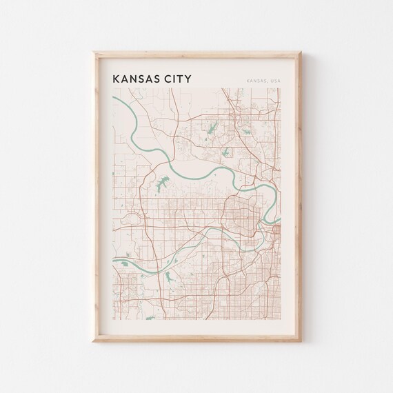 Kansas City Kansas City Map Poster Minimalist Line Art Modern Wall Decor Gift