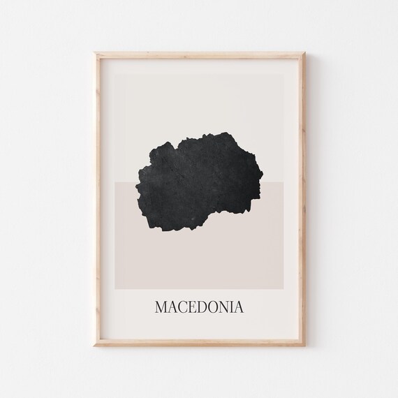 Macedonia Map Poster Print Minimalist Boho Wall Art Decor For Home Or Gift