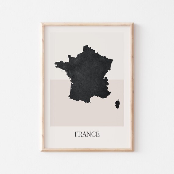France Map Poster Print Minimalist Boho Wall Art Decor For Home Or Gift