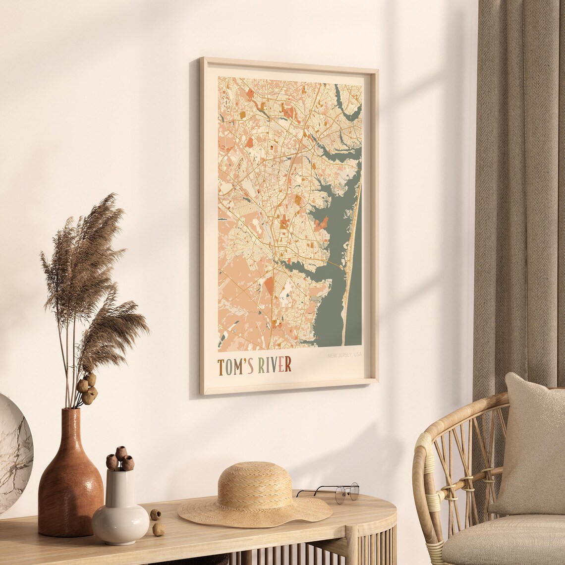 Tom's River New Jersey Street Map Poster with Colorful Multicolor Typography - Image 3