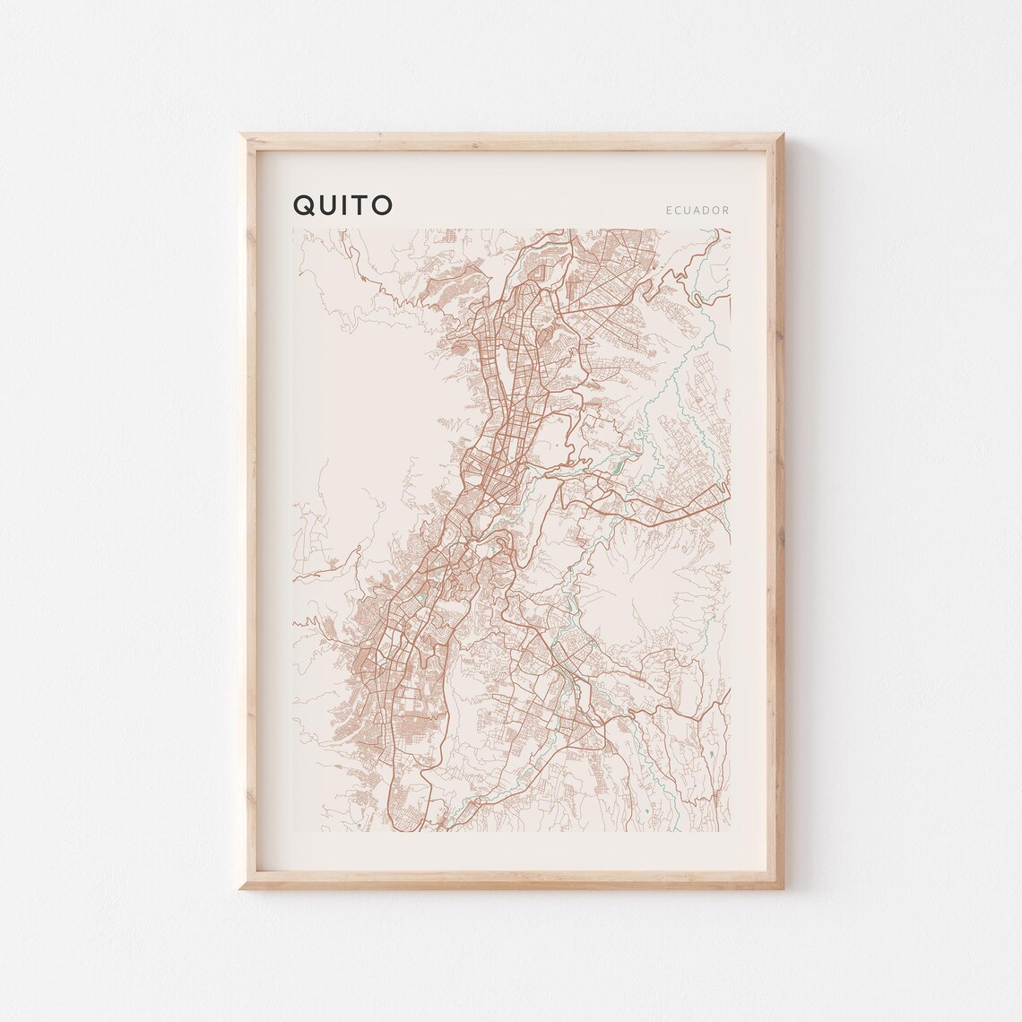Quito Minimalist Line Art City Map Poster Ecuador Travel Gift