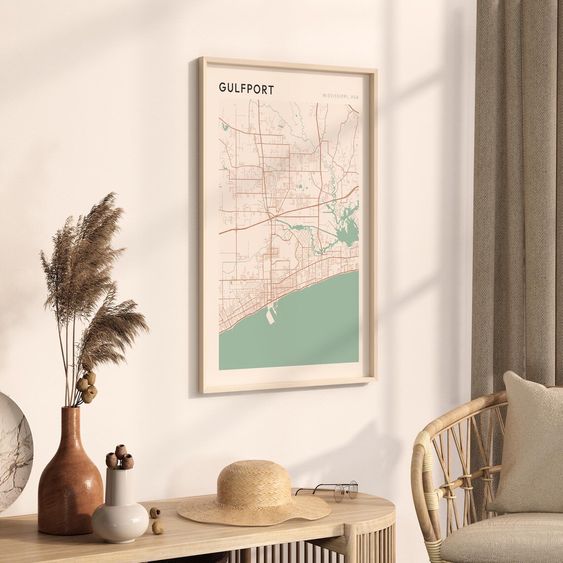 Gulfport Map Poster Gulfport Print Gulfport Poster Gulfport Wall Art Mississippi Travel Gift Minimalist Print - Image 3