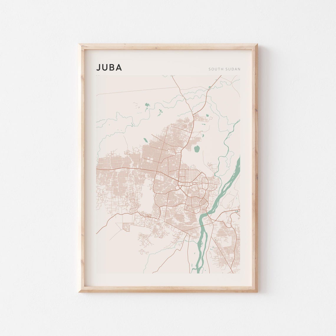 Juba South Sudan Minimalist City Map Modern Travel Keepsake Poster