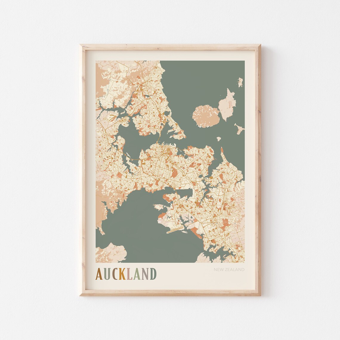 Auckland Map Poster Auckland Wall Art Auckland Poster Auckland Print Auckland New Zealand Auckland Map Print Boho Wall Art