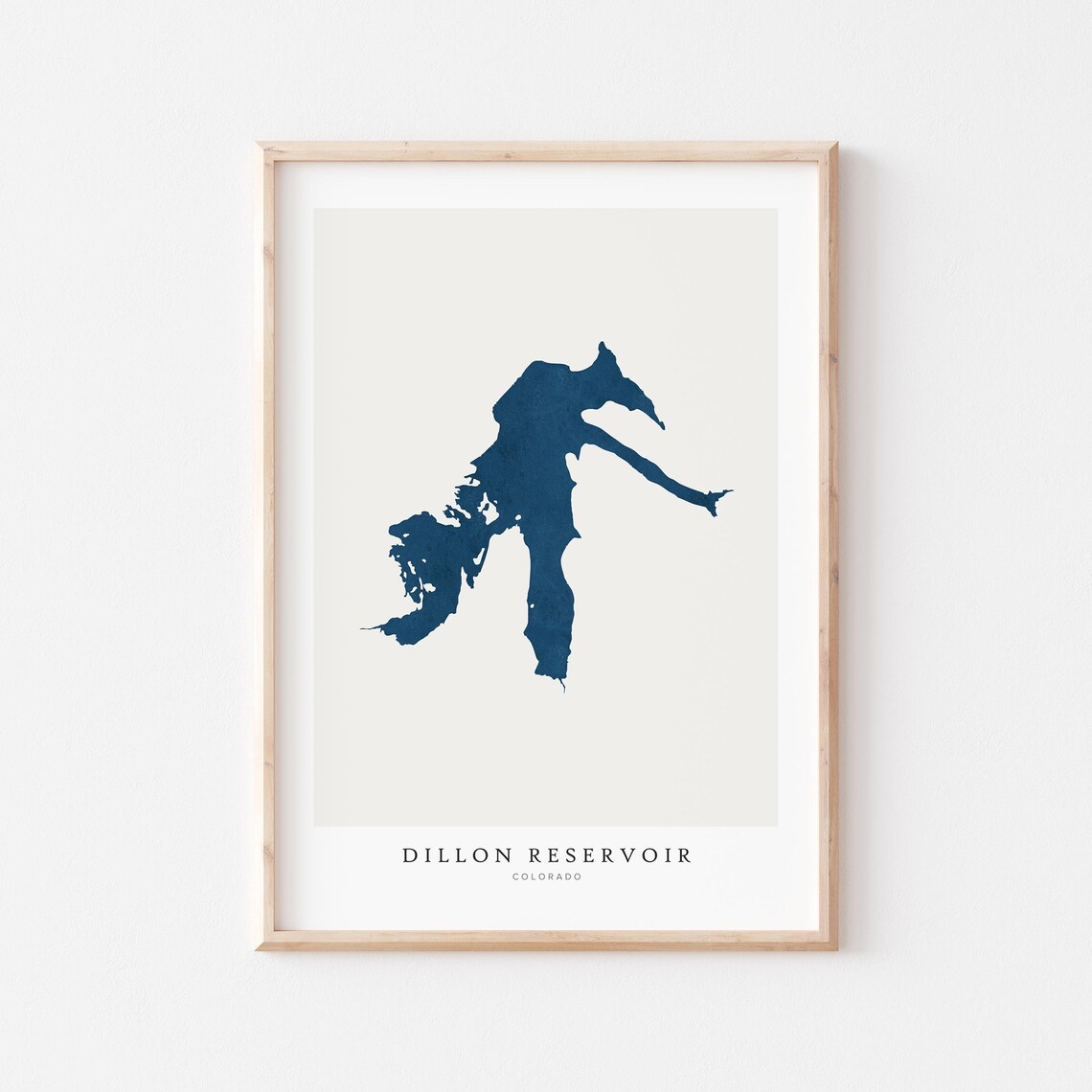 Dillon Reservoir Colorado Modern Minimalist Navy Blue Map Poster