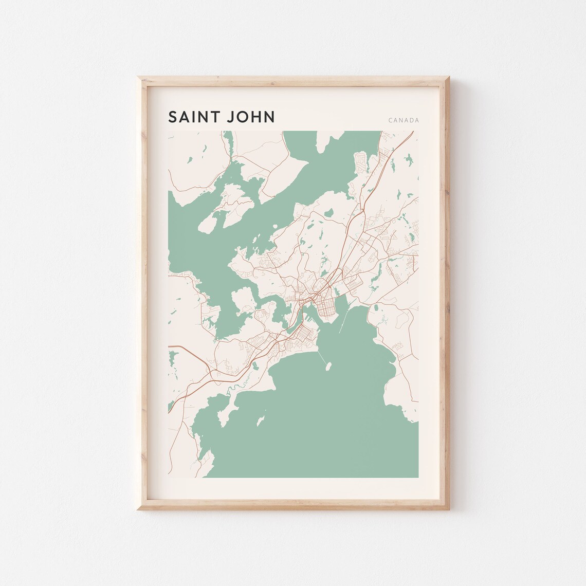 Saint John Map Poster, Saint John Canada Travel Poster