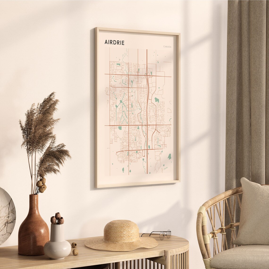 Airdrie Canada Minimalist City Street Map Art Poster Home Decor - Image 3
